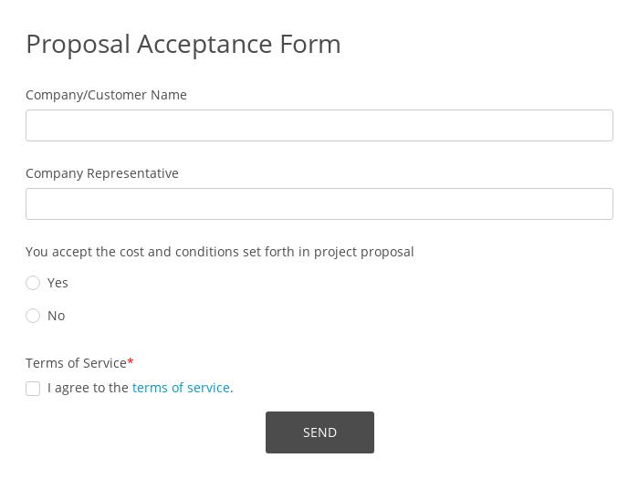Proposal Acceptance Form