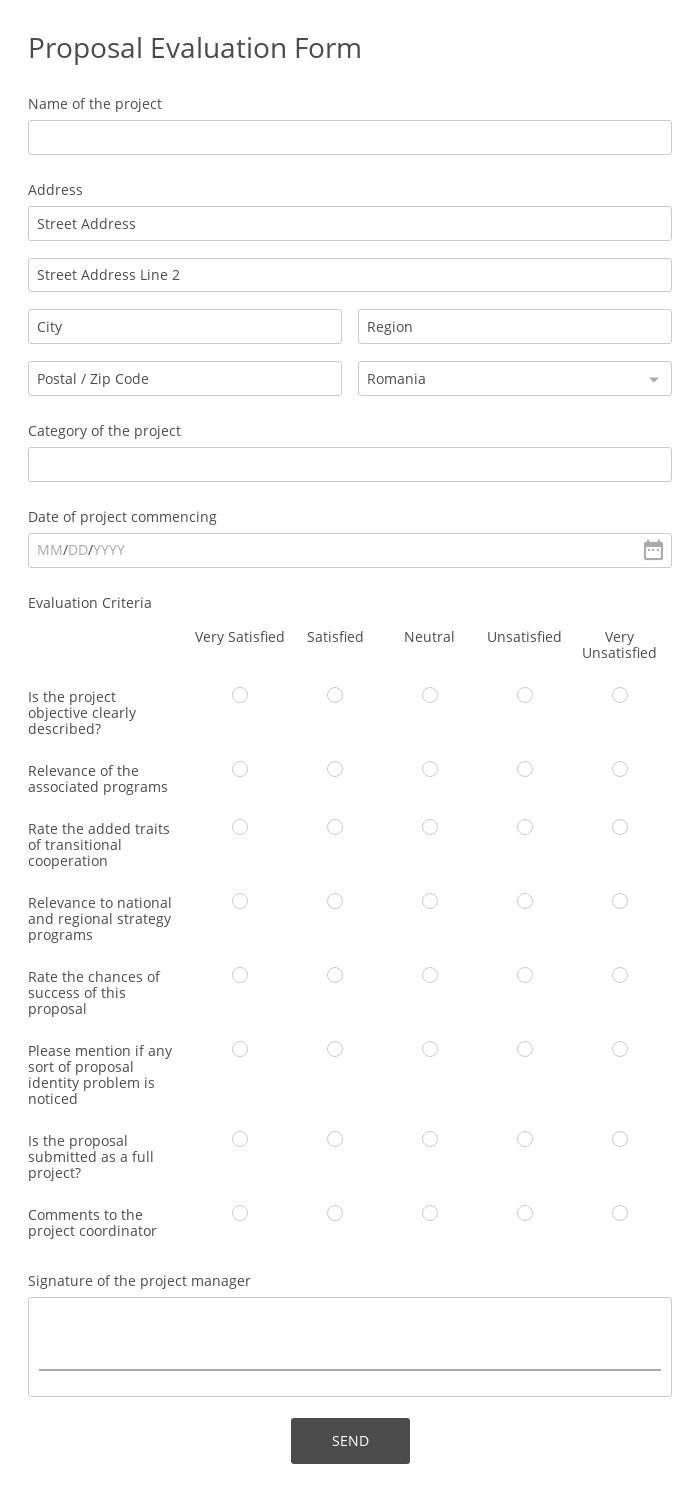 Proposal Evaluation Form