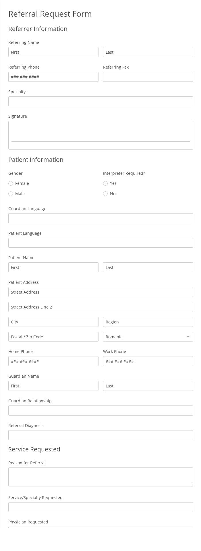 Referral Request Form