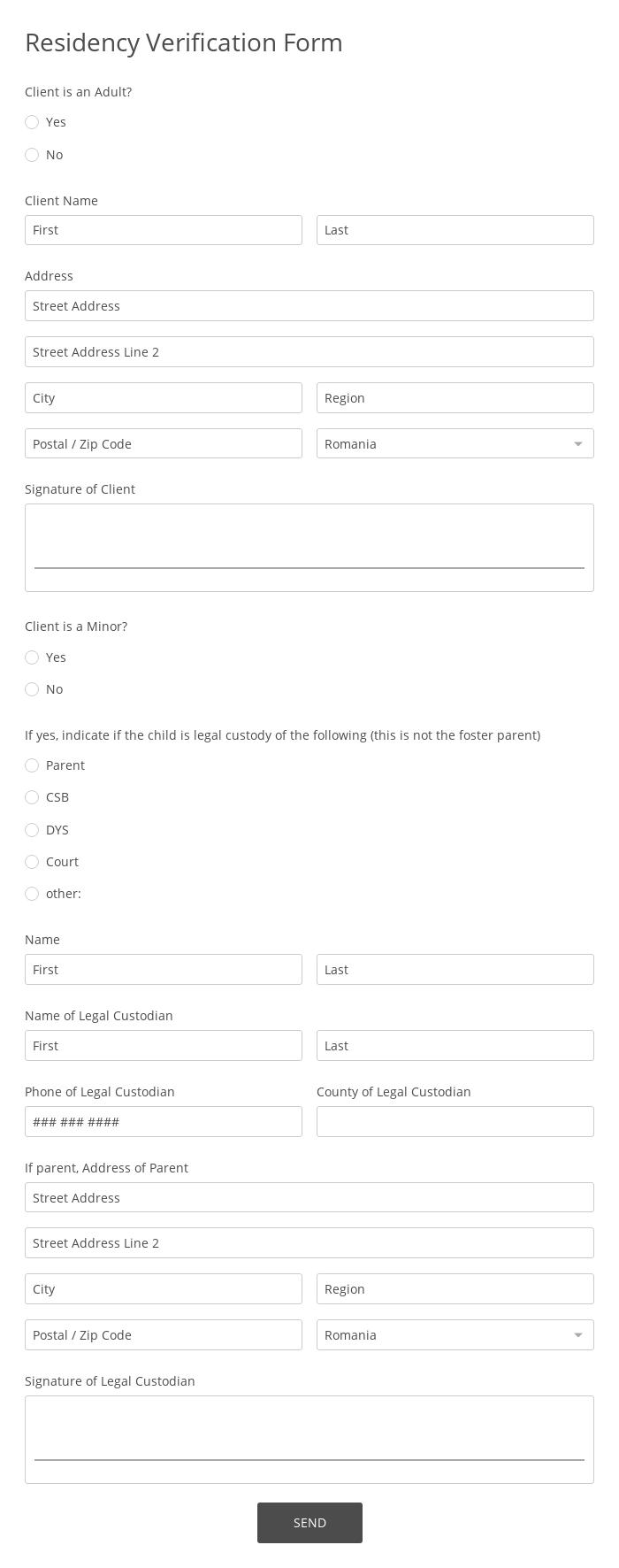 Residency Verification Form