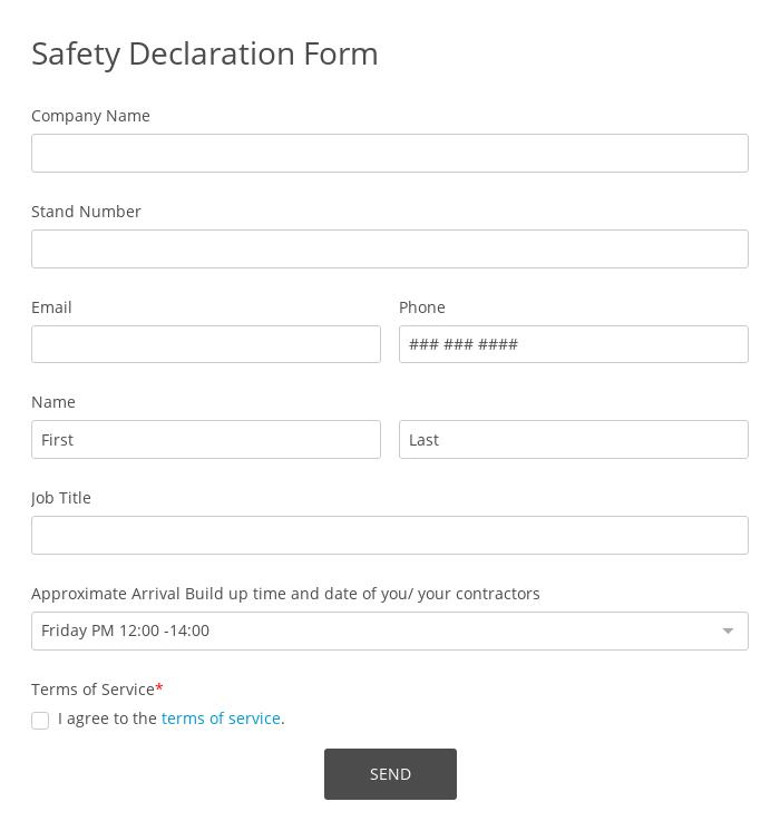 Safety Declaration Form