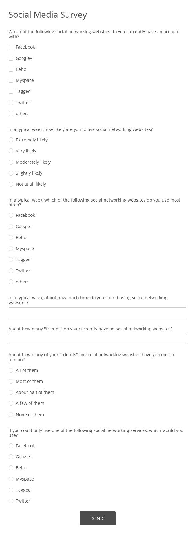 Social Media Survey