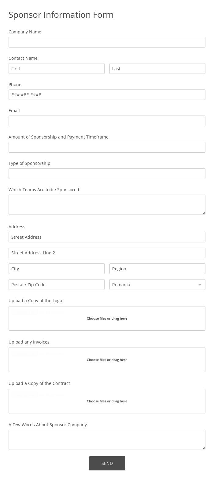 Sponsor Information Form