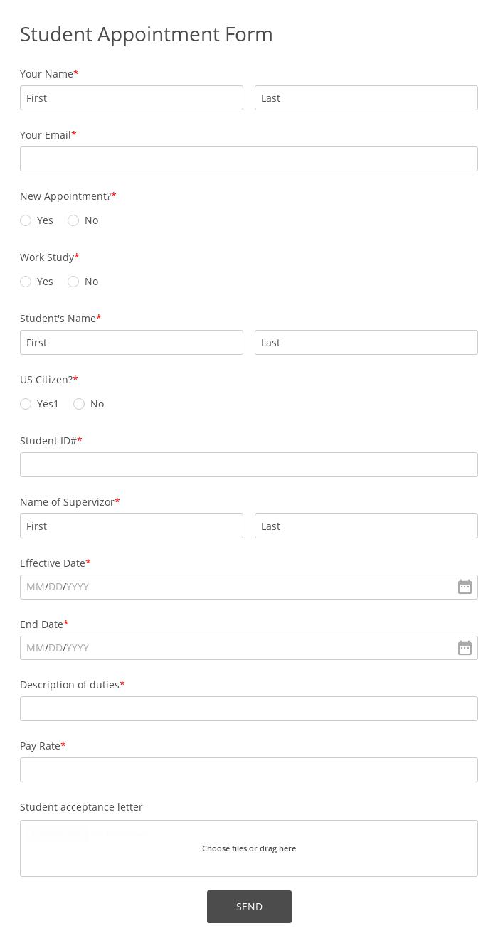 Student Appointment Form