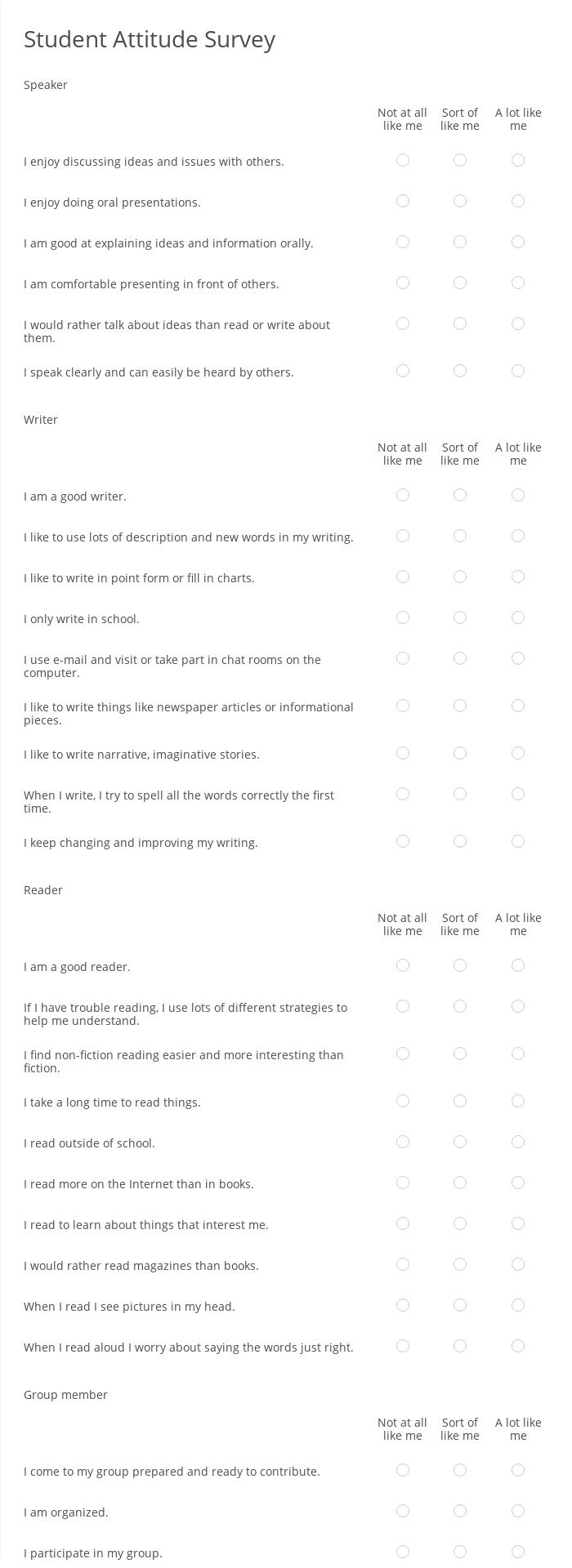 Student Attitude Survey