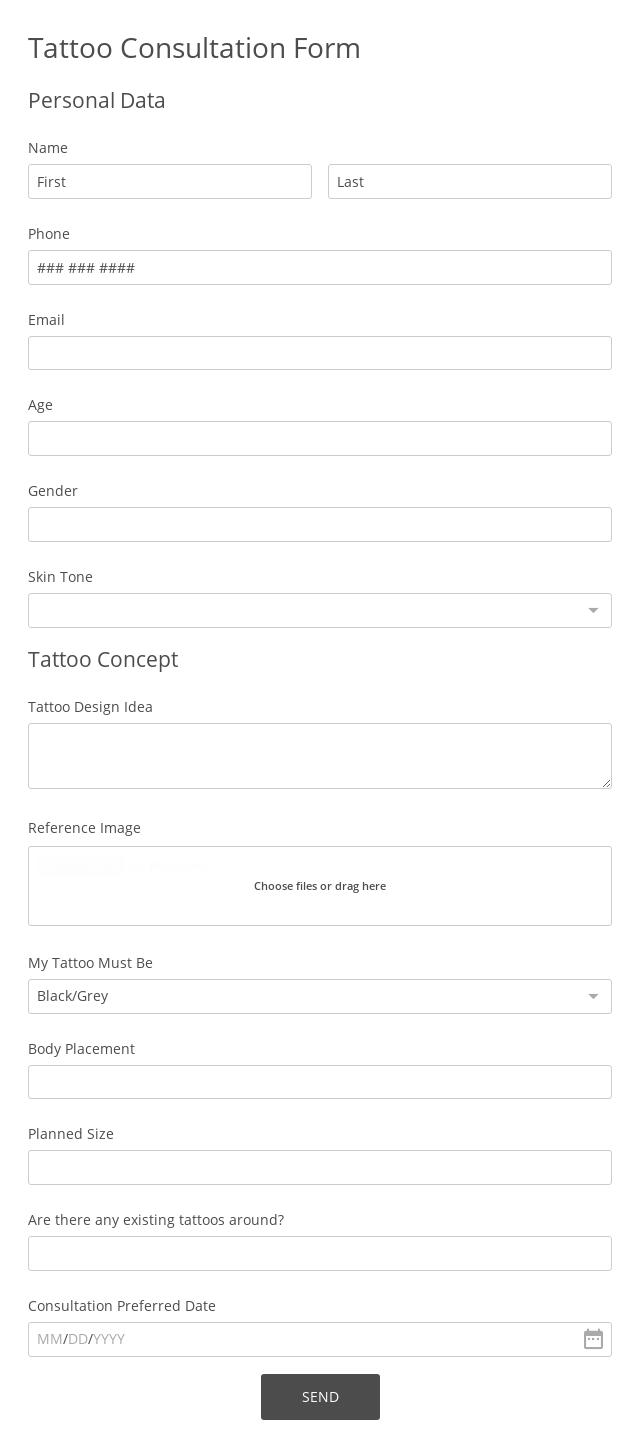 Tattoo Consultation Form