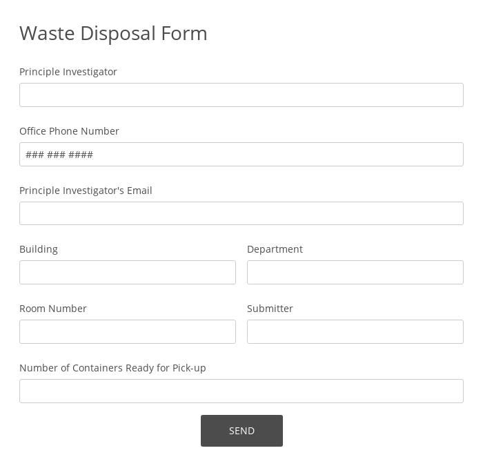 Waste Disposal Form