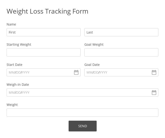 Weight Loss Tracking Form