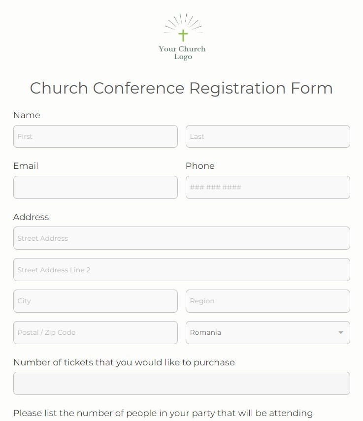 church conference registration form