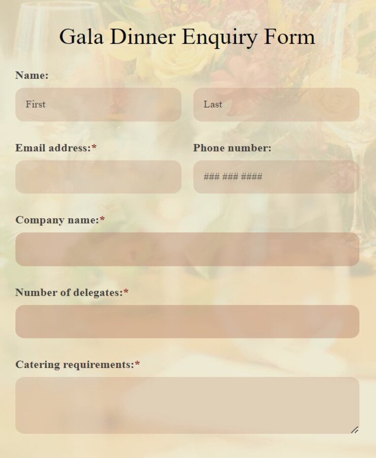 gala dinner enquiry form