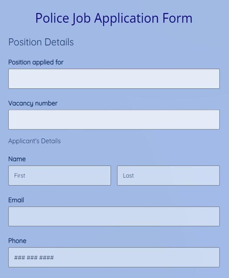 police-job-application-form
