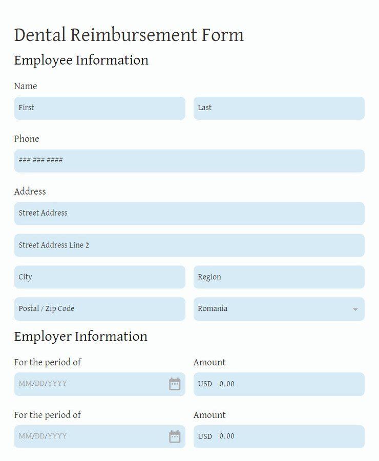 dental reimbursement form
