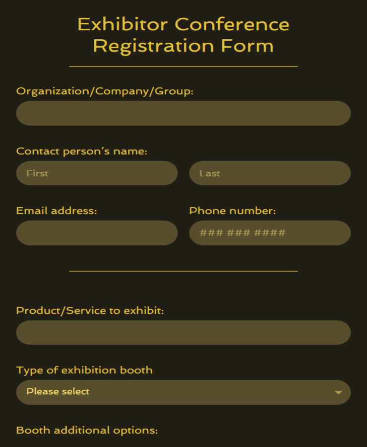 Exhibitor Conference Registration Form