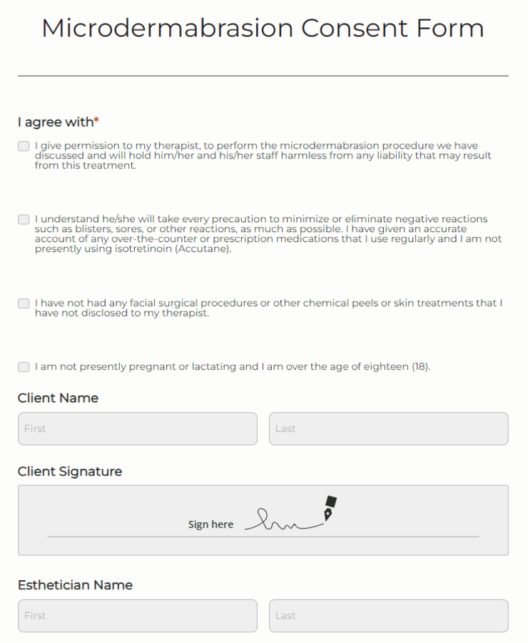 Microdermabrasion Consent Form
