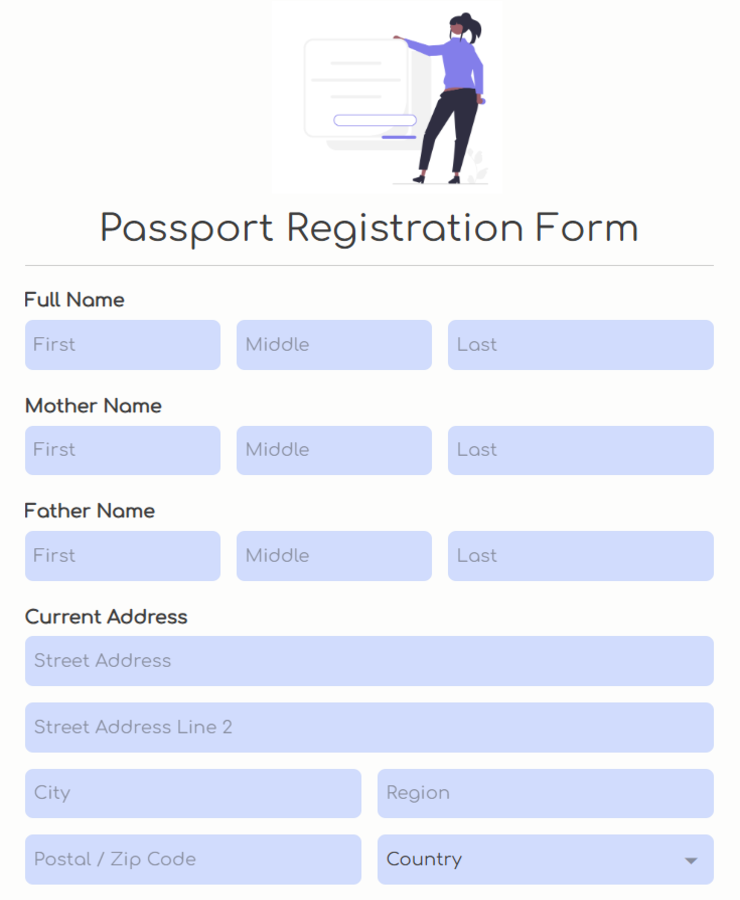 Passport Registration Form Template
