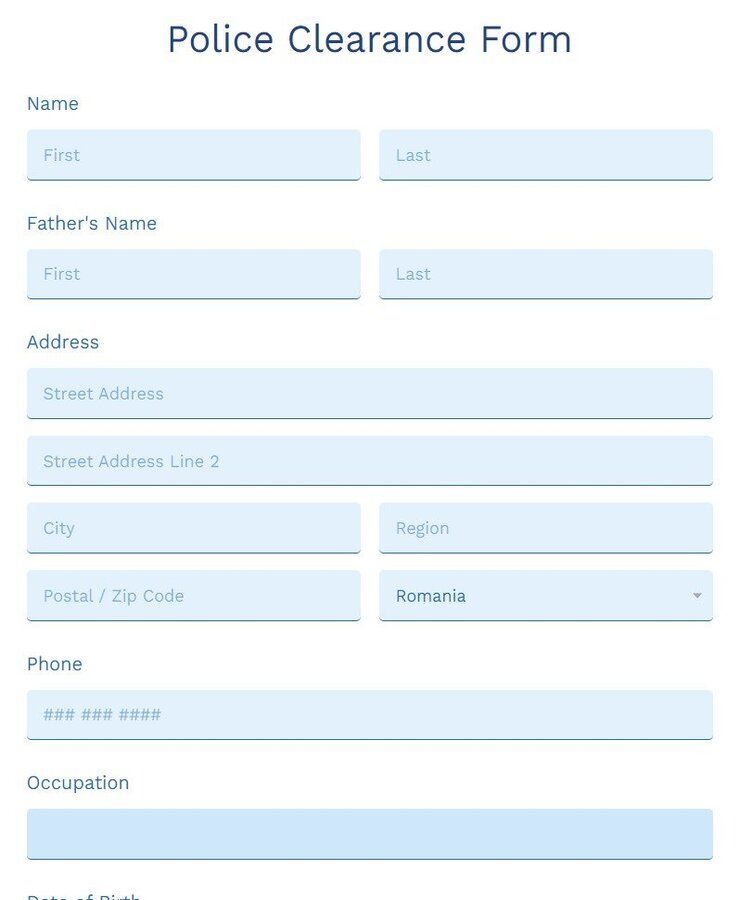police clearance form
