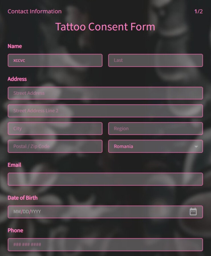 Tattoo Consent Form Template