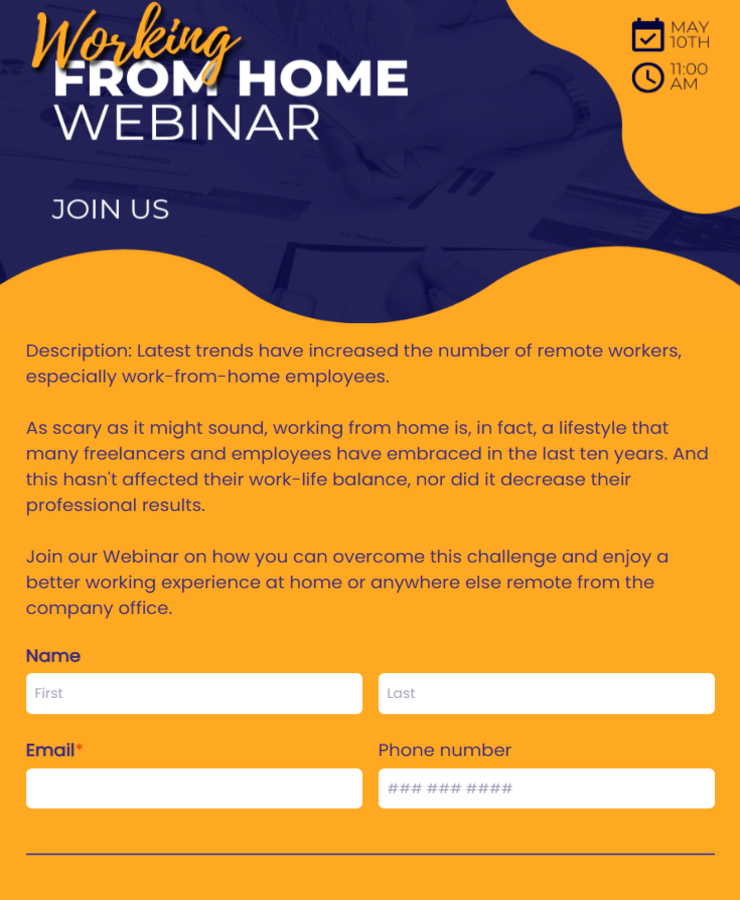 Zoom Webinar Registration Form Template