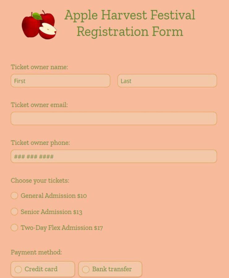 apple harvest festival registration form