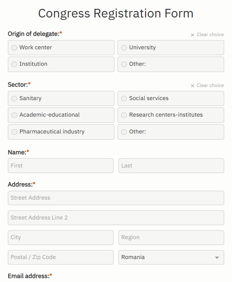 Congress Registration Form Template