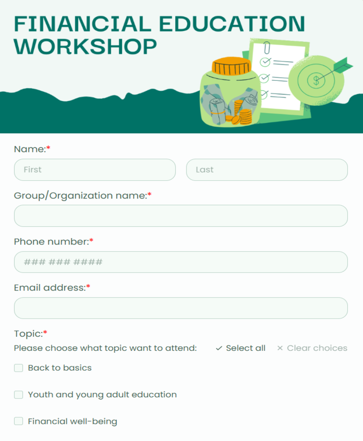 Financial Education Workshop Form Template