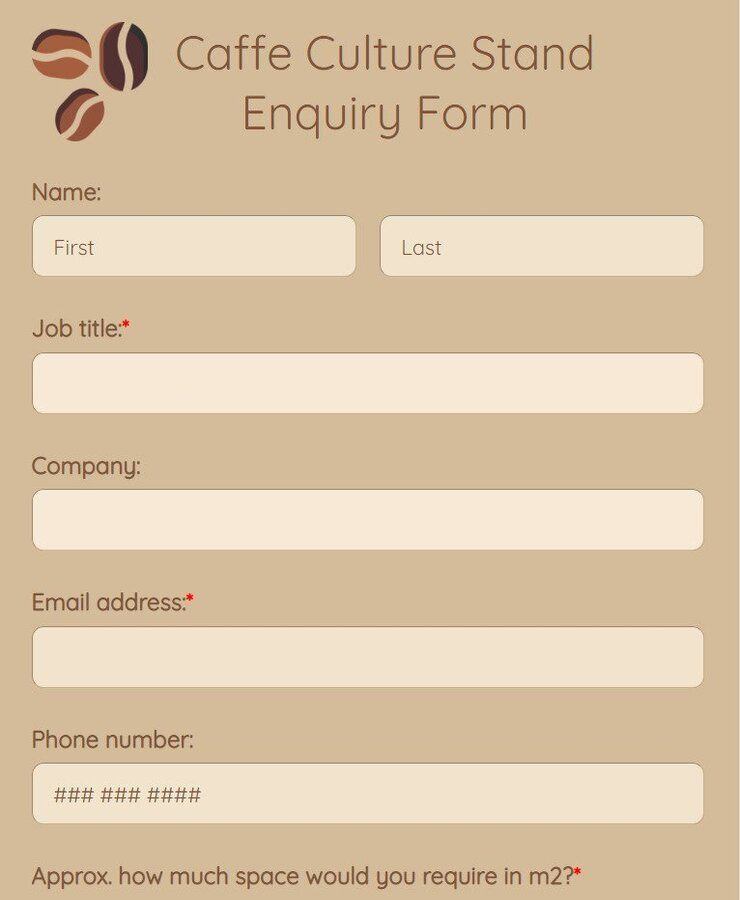 caffe culture enquiry form