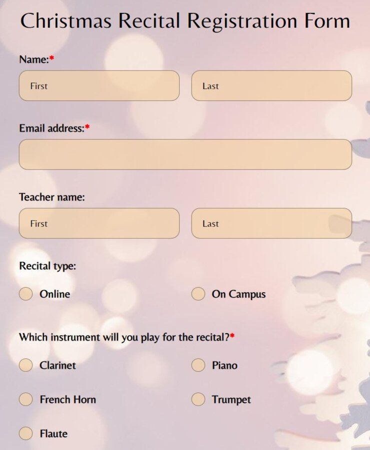 christmas recital registration form