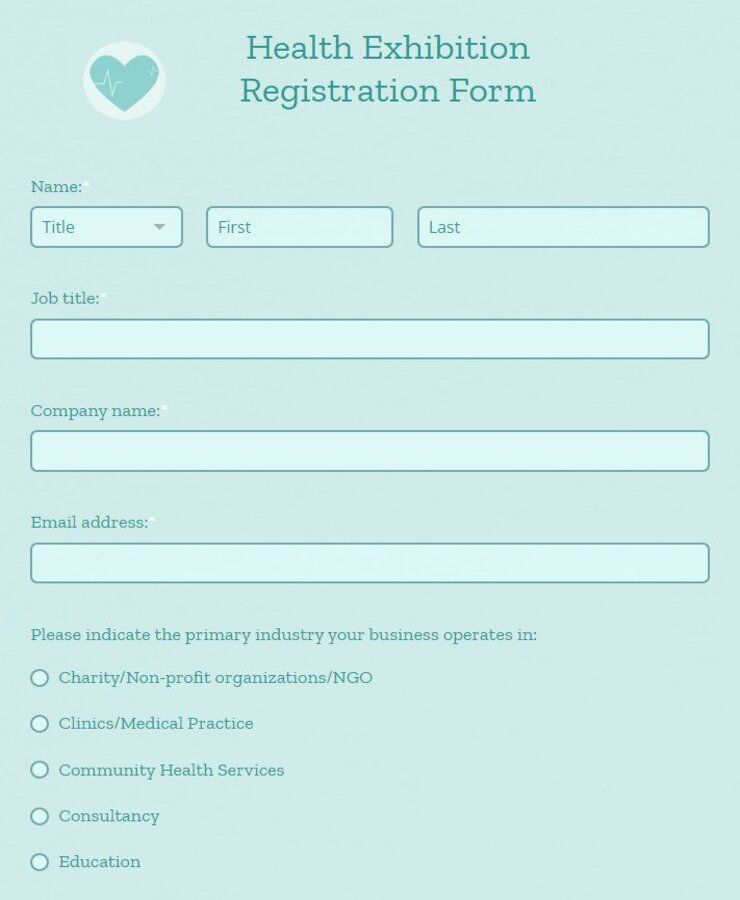 health exhibition registration form