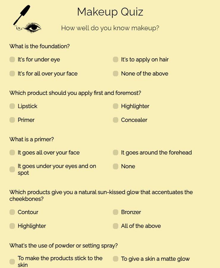 makeup quiz