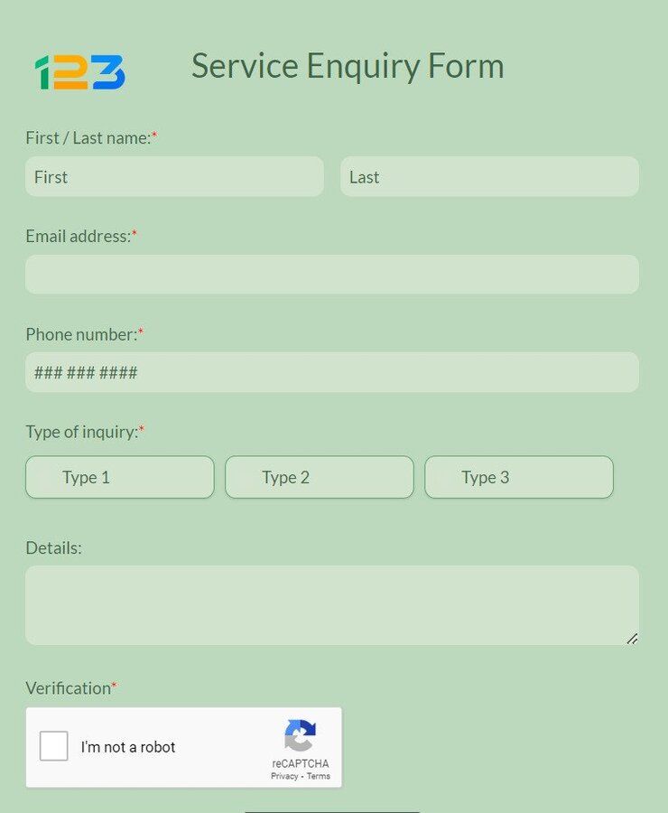 service enquiry form