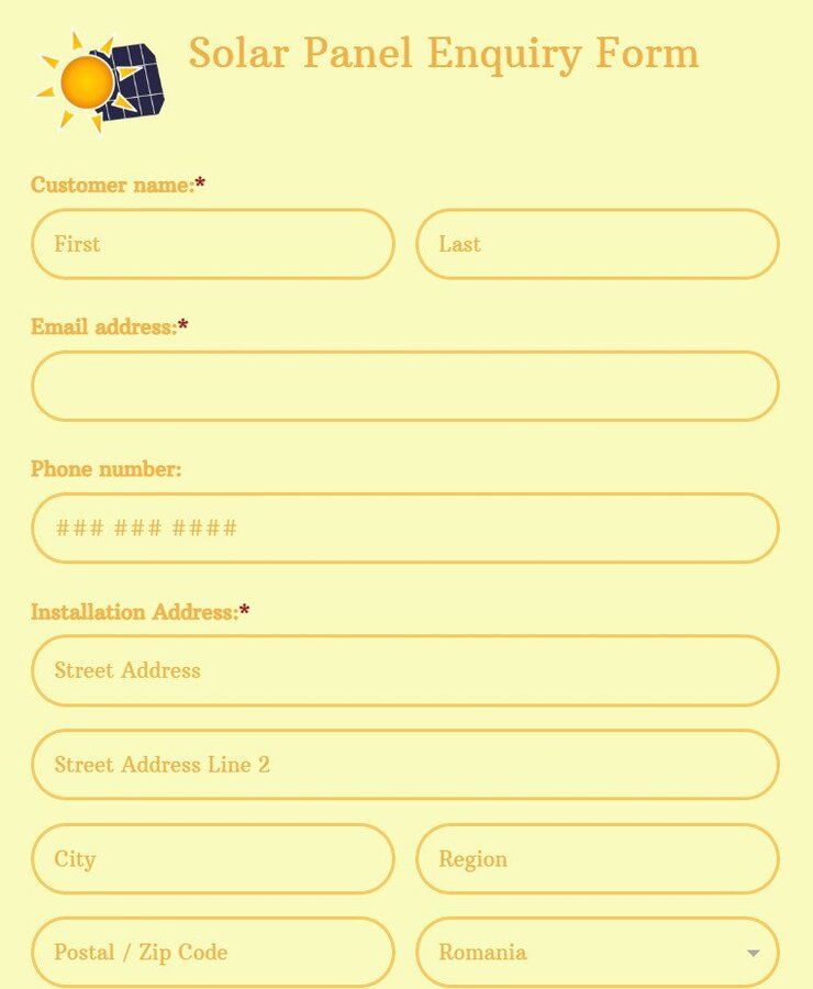 solar panel enquiry form