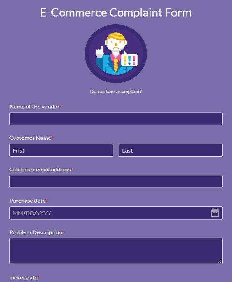 e commerce complaint form
