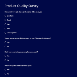 Product Quality Survey 