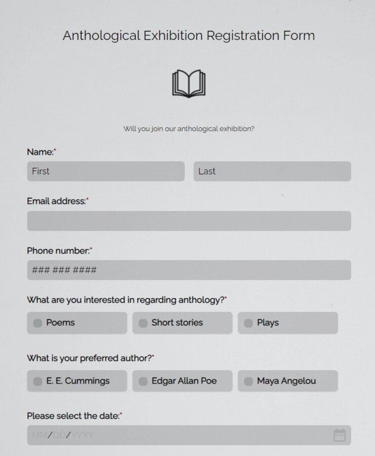 anthological exhibition registration form