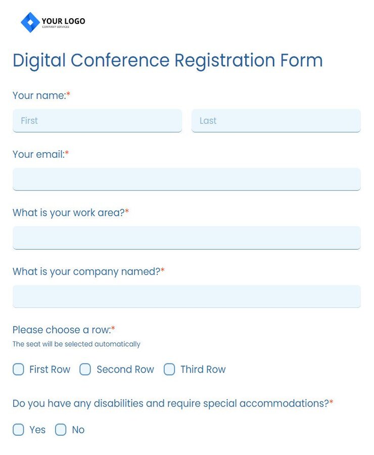 digital conference registration form