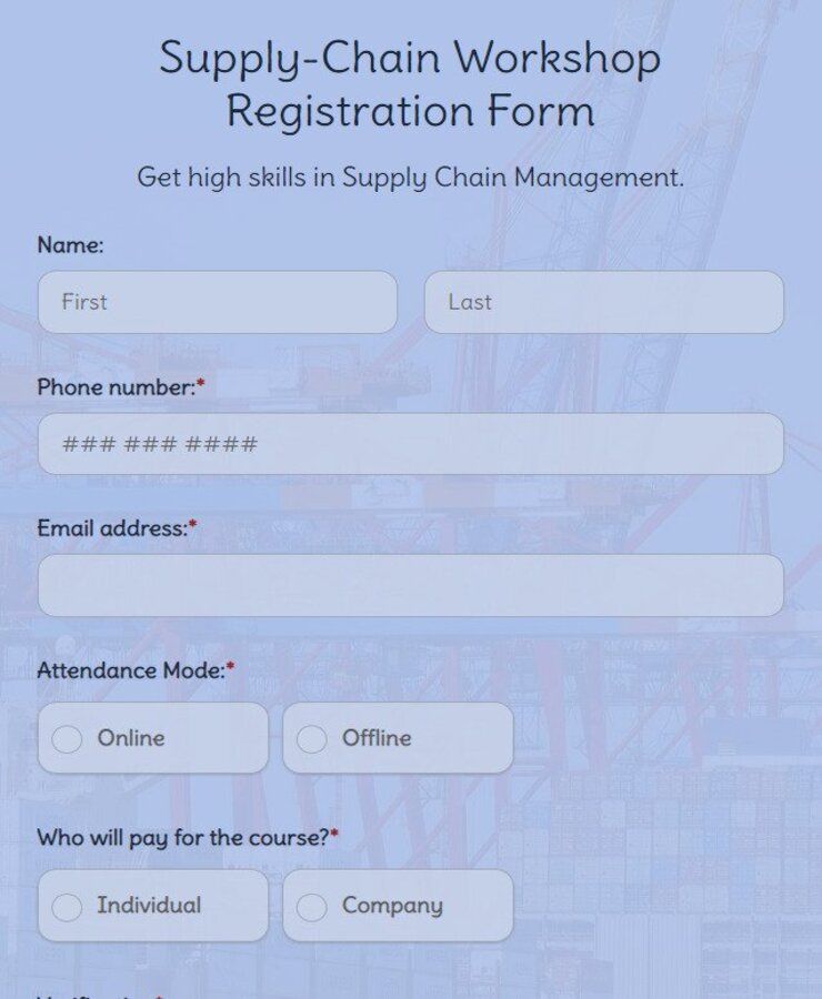 supply chain workshop registration form