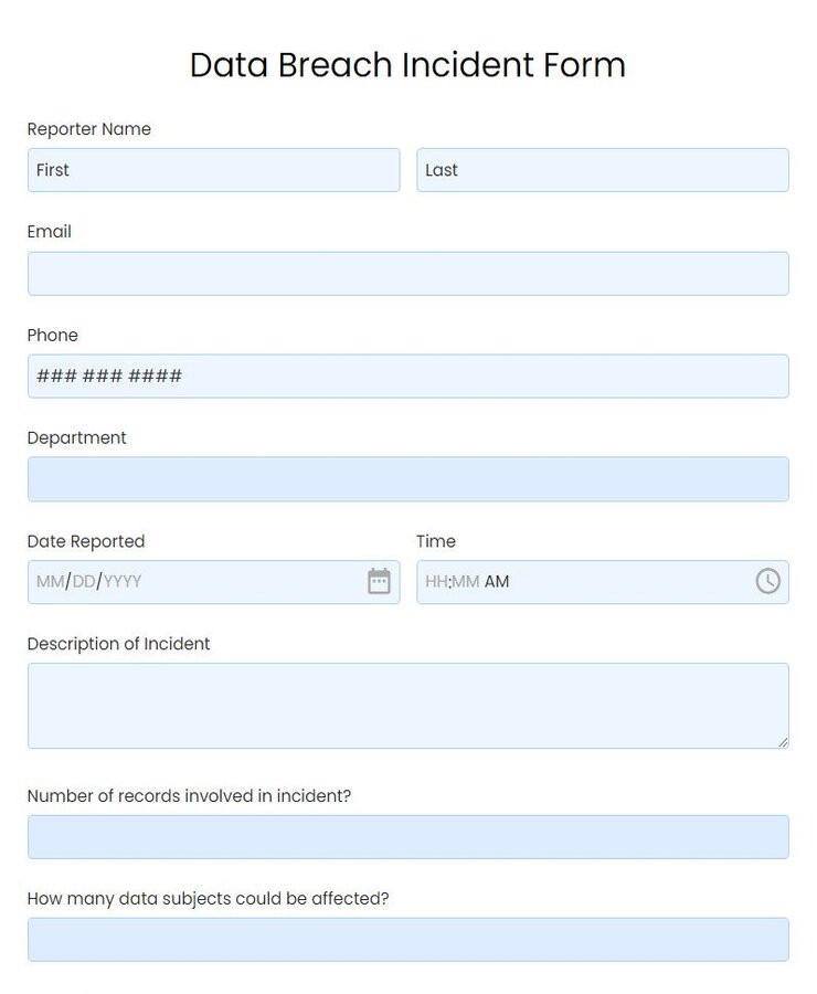data breach incident form