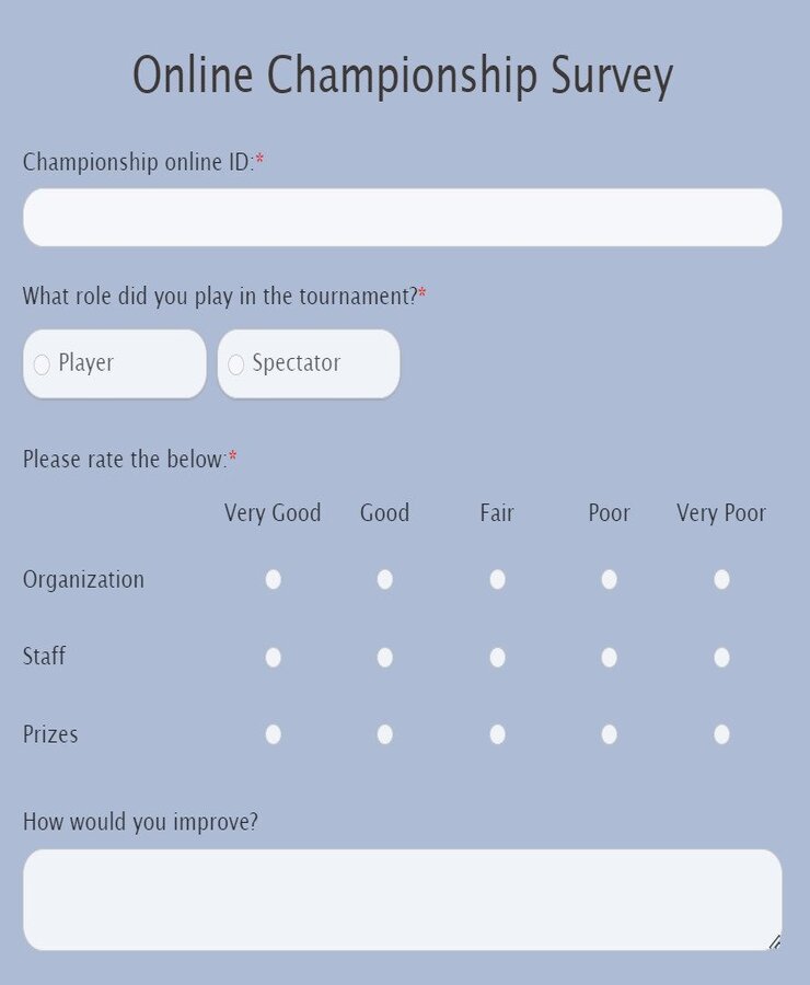 online championship survey