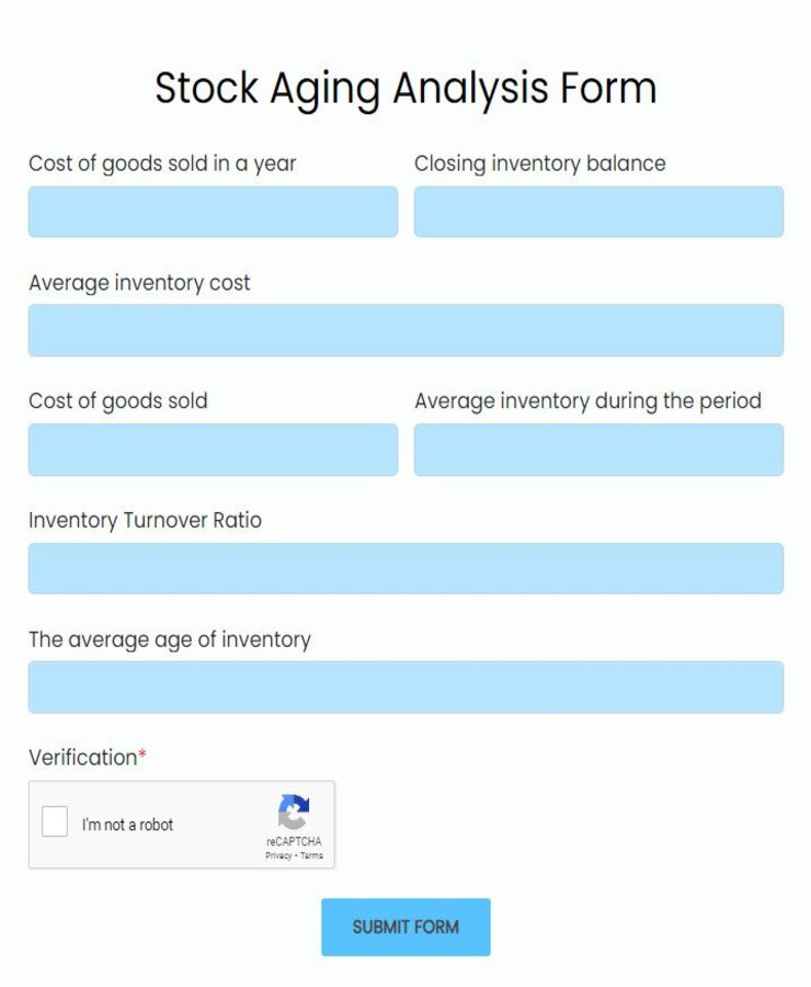 stock aging analysis form