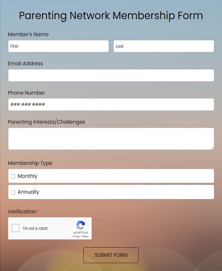 parenting networking membership form