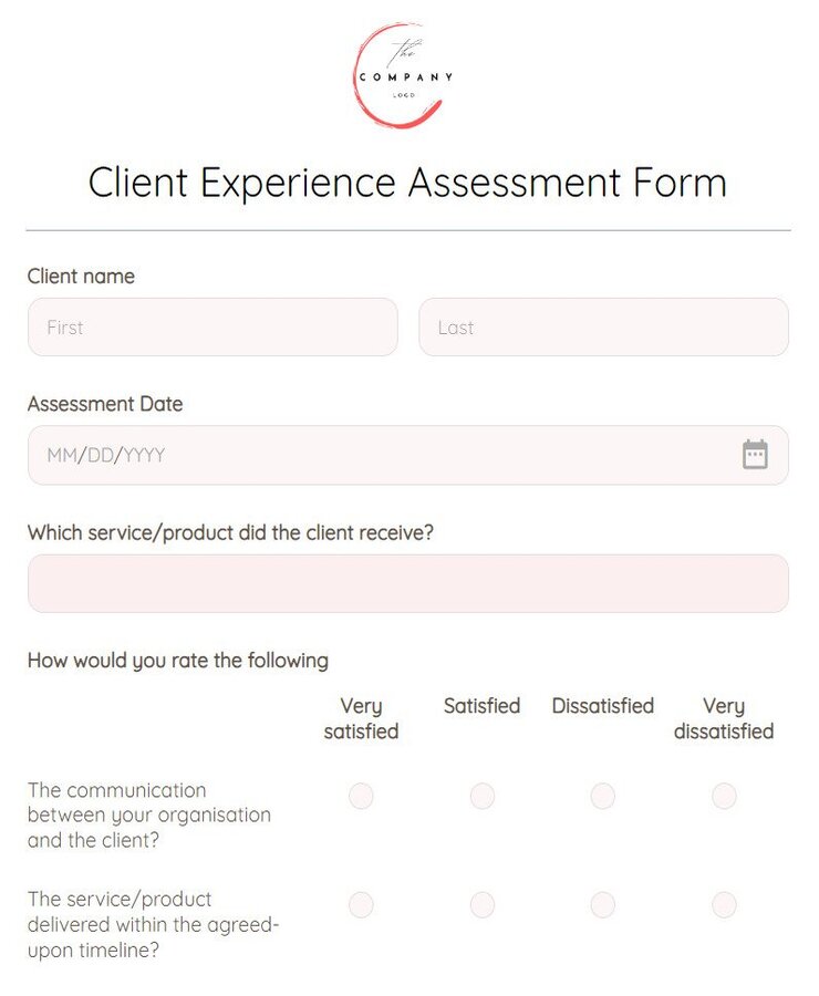client experience assessment form