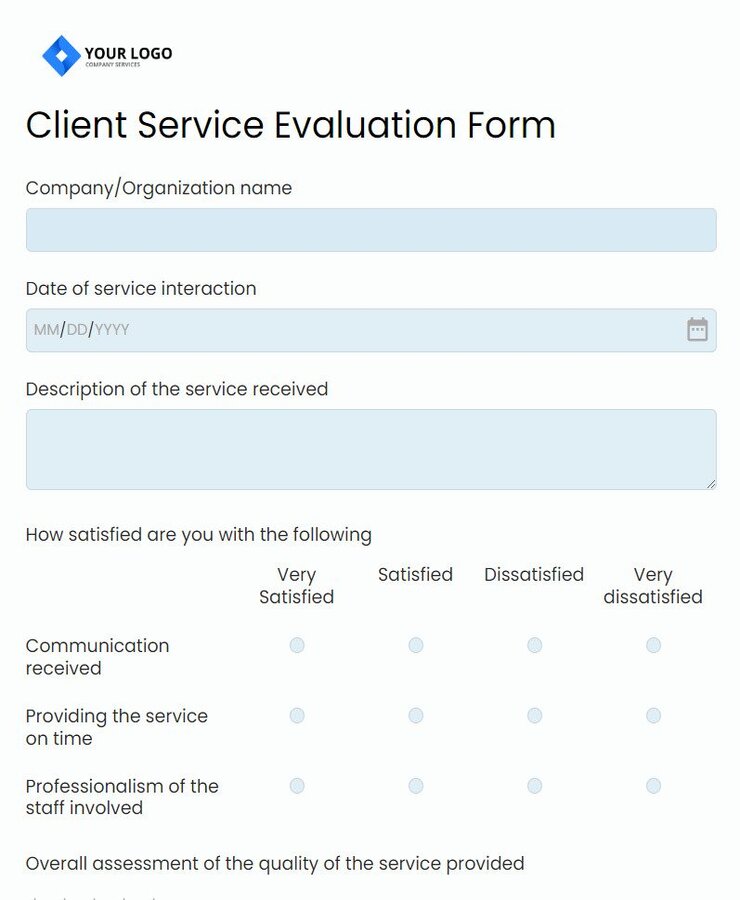 client service evaluation form