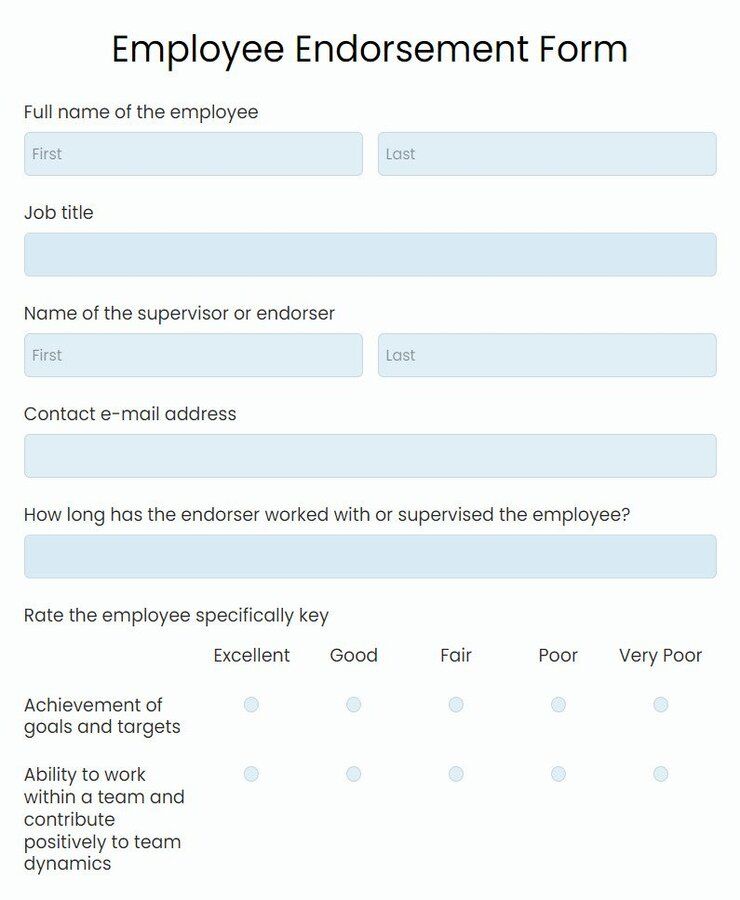 employee endorsement form