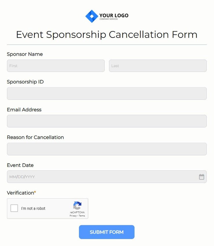 event sponsorship cancellation form