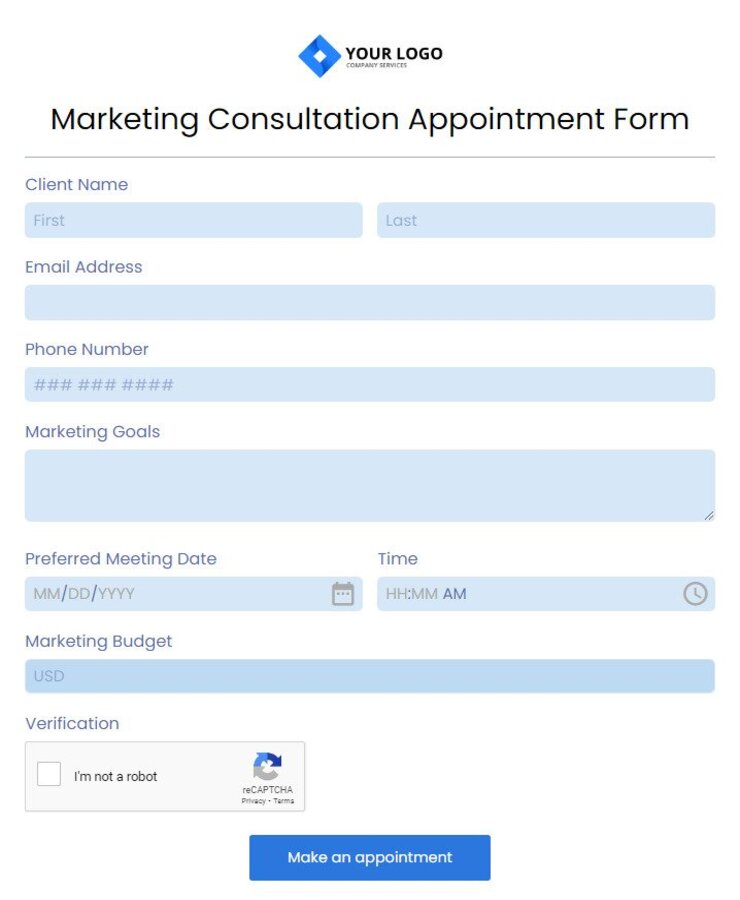 marketing consultation appointment form