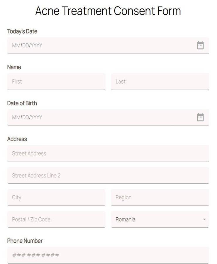 acne treatment consent form