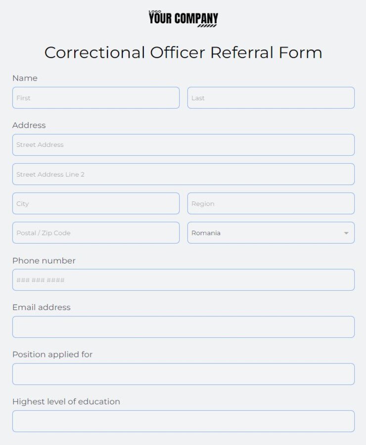 correctional officer referral form