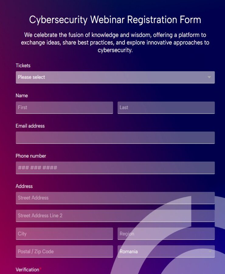 cybersecurity webinar registration form