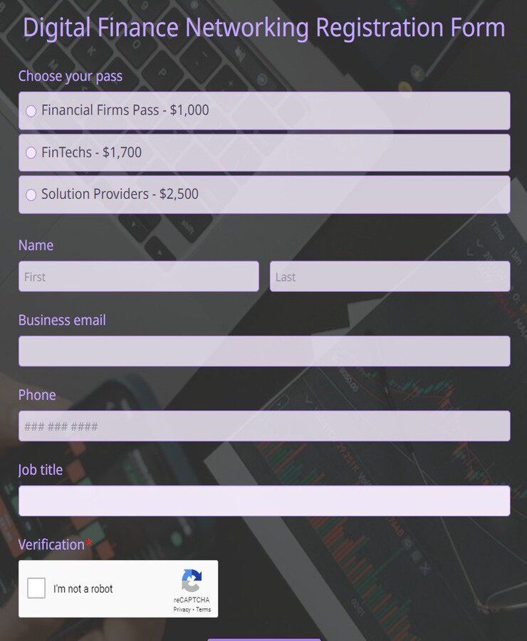 digital finance networking registration form