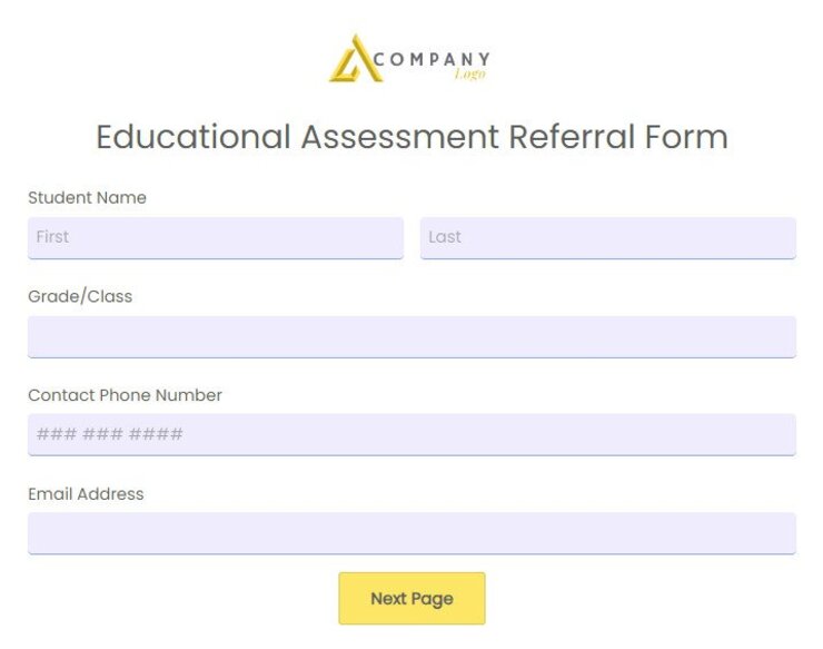 educational assessment referral form